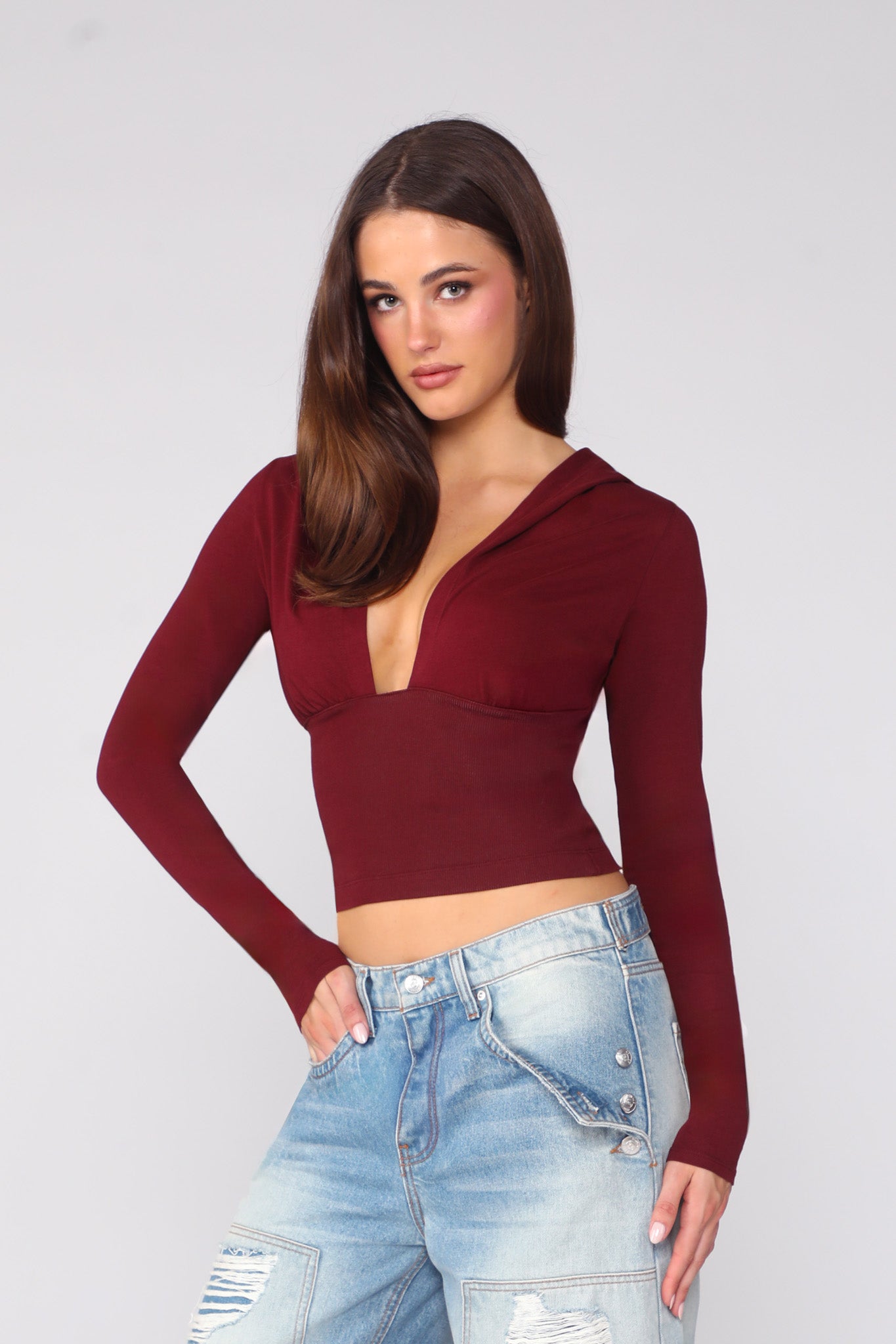 SLOAN LONG SLEEVE / RUBY